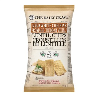 The Daily Crave Lentil Chips Aged White Cheddar 120g